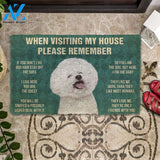 3D Please Remember Bichons Frise House Rule Custom Doormat | Welcome Mat | House Warming Gift