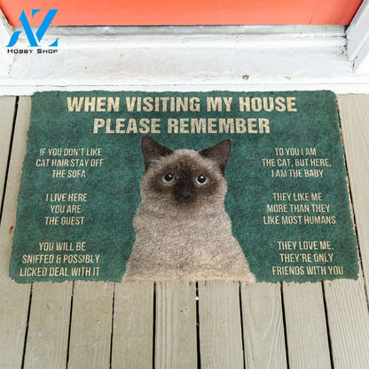3D Please Remember Birman Cat House Rules Custom Doormat | Welcome Mat | House Warming Gift