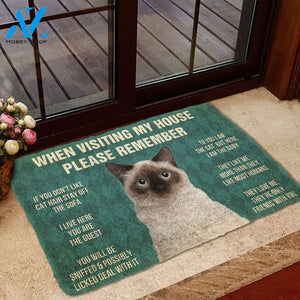 3D Please Remember Birman Cat House Rules Custom Doormat | Welcome Mat | House Warming Gift