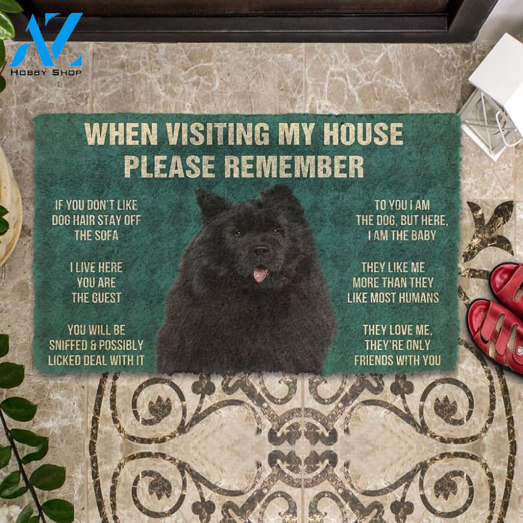 3D Please Remember Black Chow Chows House Rules Custom Doormat | Welcome Mat | House Warming Gift