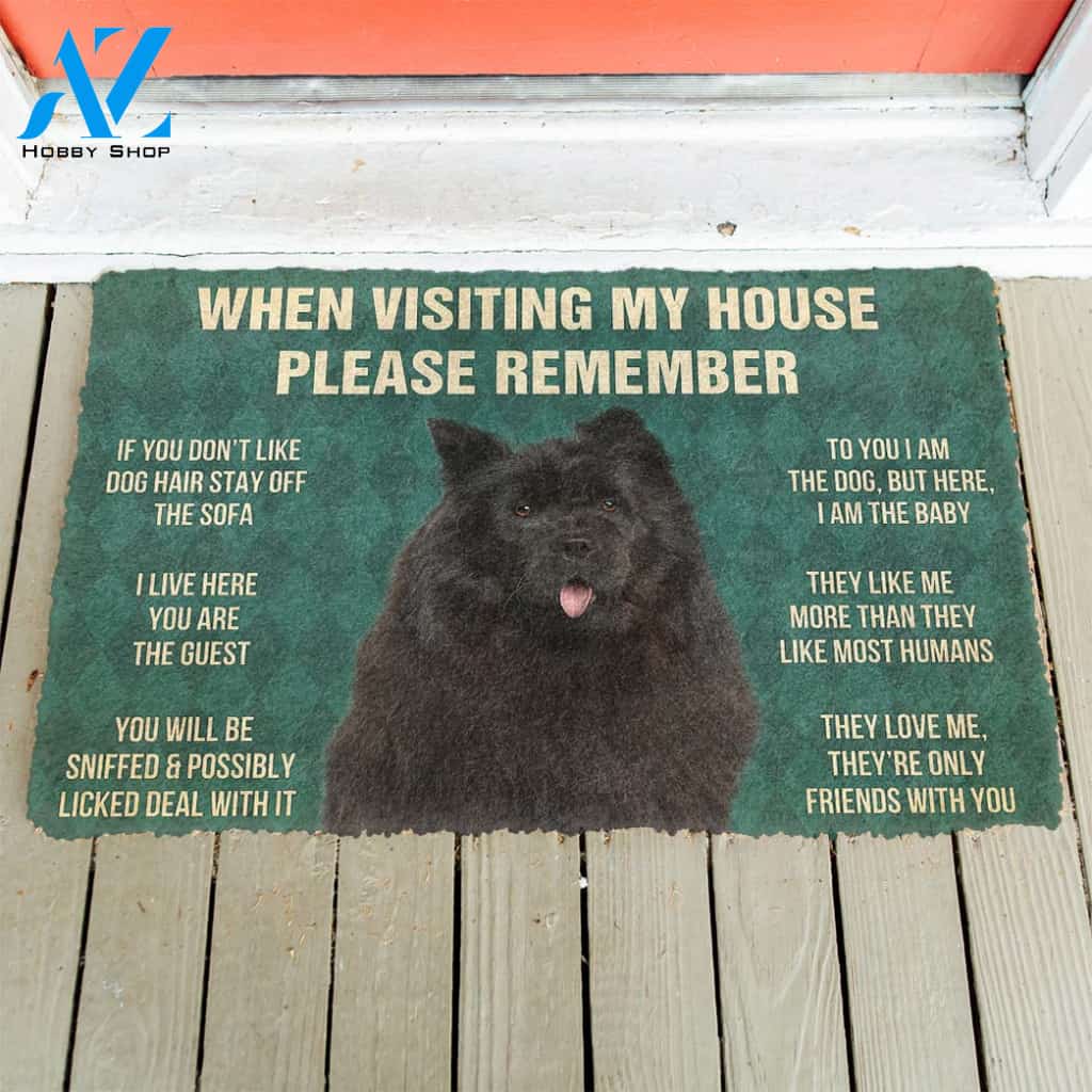 3D Please Remember Black Chow Chows House Rules Custom Doormat | Welcome Mat | House Warming Gift