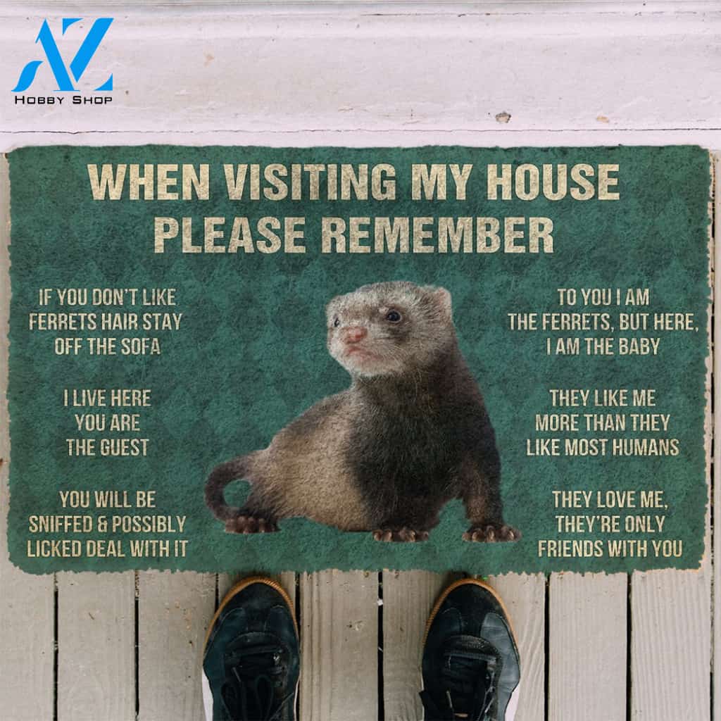 3D PLEASE REMEMBER BLACK FOOTED FERRETS DOORMAT | Welcome Mat | House Warming Gift