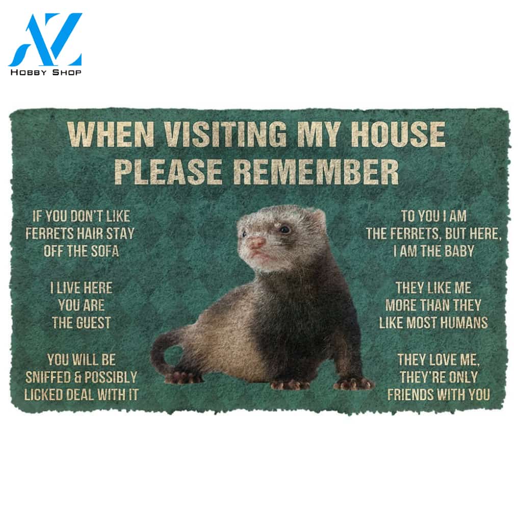 3D PLEASE REMEMBER BLACK FOOTED FERRETS DOORMAT | Welcome Mat | House Warming Gift