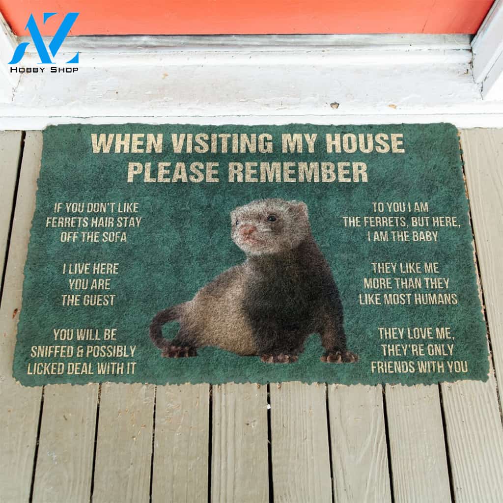 3D PLEASE REMEMBER BLACK FOOTED FERRETS DOORMAT | Welcome Mat | House Warming Gift