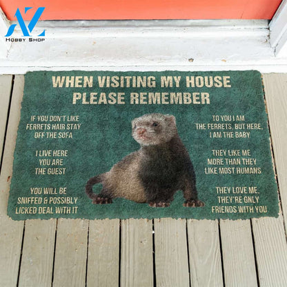 3D PLEASE REMEMBER BLACK FOOTED FERRETS DOORMAT | Welcome Mat | House Warming Gift