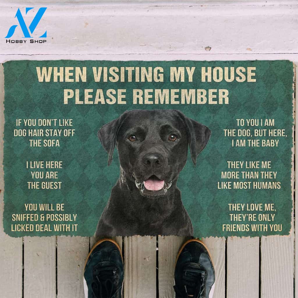 3D Please Remember Black Labrador Retrievers House Rule Custom Doormat | Welcome Mat | House Warming Gift