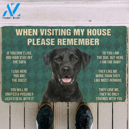 3D Please Remember Black Labrador Retrievers House Rule Custom Doormat | Welcome Mat | House Warming Gift