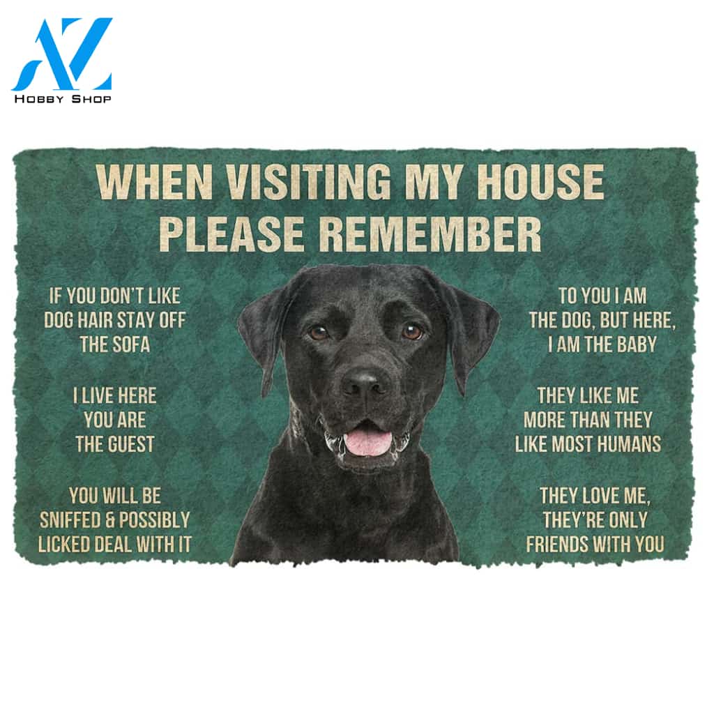 3D Please Remember Black Labrador Retrievers House Rule Custom Doormat | Welcome Mat | House Warming Gift