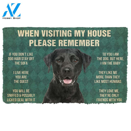 3D Please Remember Black Labrador Retrievers House Rule Custom Doormat | Welcome Mat | House Warming Gift