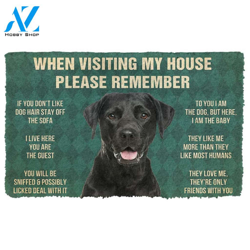 3D Please Remember Black Labrador Retrievers House Rule Custom Doormat | Welcome Mat | House Warming Gift