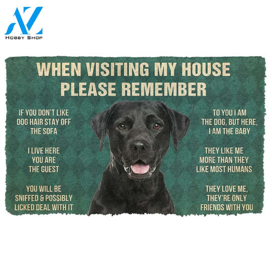3D Please Remember Black Labrador Retrievers House Rule Custom Doormat | Welcome Mat | House Warming Gift