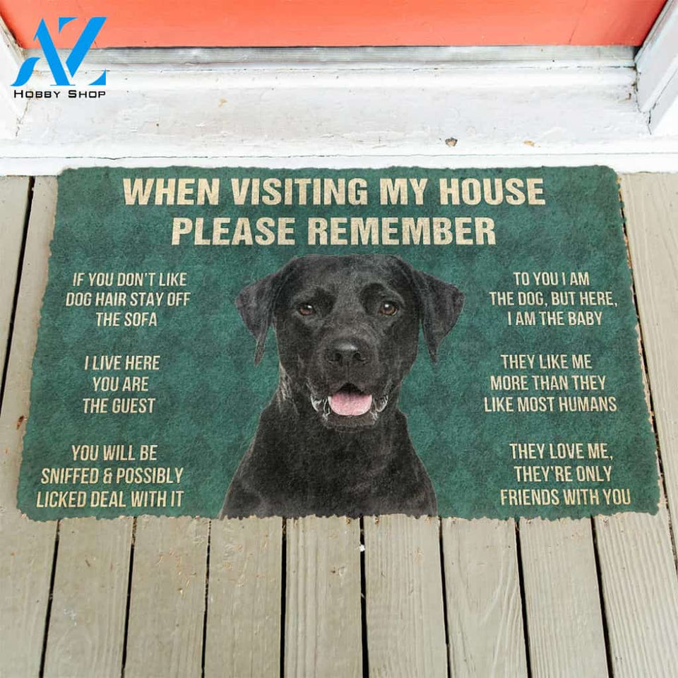 3D Please Remember Black Labrador Retrievers House Rule Custom Doormat | Welcome Mat | House Warming Gift