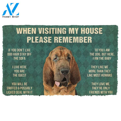 3D Please Remember Bloodhound Dogs House Rules Custom Doormat | Welcome Mat | House Warming Gift