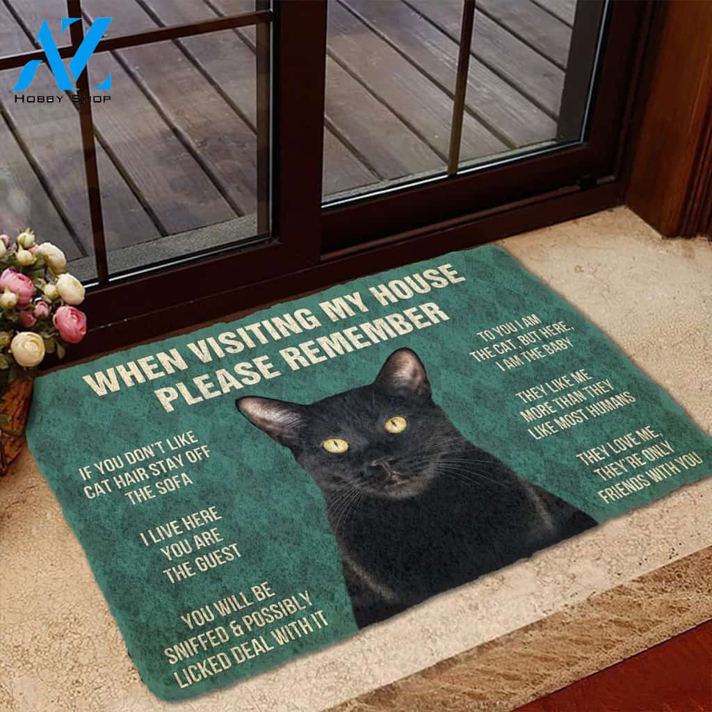 3D Please Remember Bombay Cat House Rules Custom Doormat | Welcome Mat | House Warming Gift