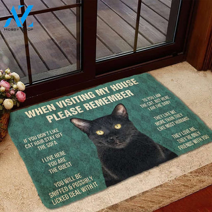 3D Please Remember Bombay Cat House Rules Custom Doormat | Welcome Mat | House Warming Gift