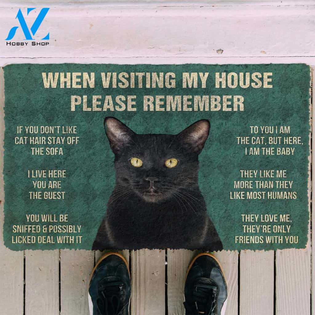 3D Please Remember Bombay Cat House Rules Custom Doormat | Welcome Mat | House Warming Gift