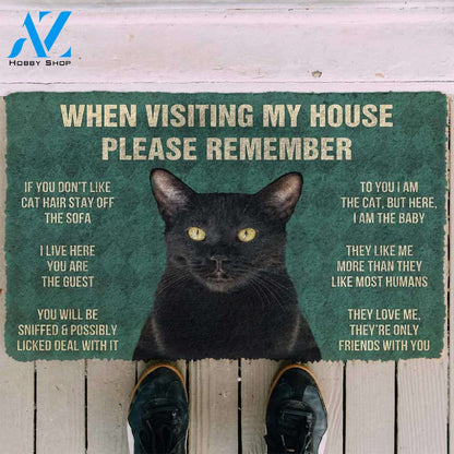 3D Please Remember Bombay Cat House Rules Custom Doormat | Welcome Mat | House Warming Gift