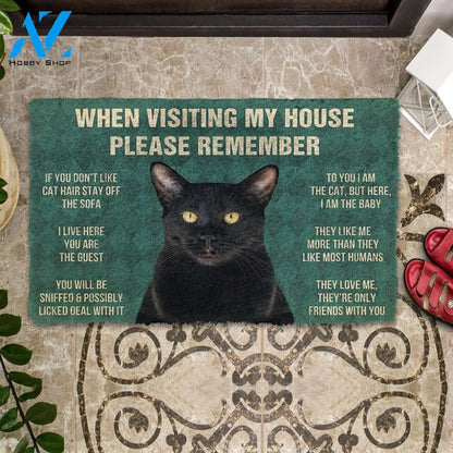 3D Please Remember Bombay Cat House Rules Custom Doormat | Welcome Mat | House Warming Gift