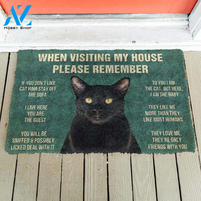 3D Please Remember Bombay Cat House Rules Custom Doormat | Welcome Mat | House Warming Gift