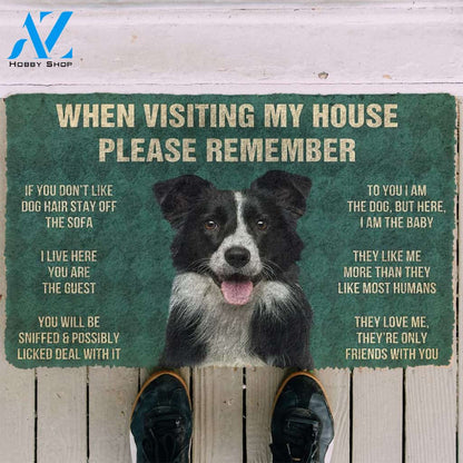 3D Please Remember Border Collies House Rules Custom Doormat | Welcome Mat | House Warming Gift