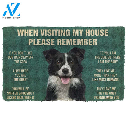 3D Please Remember Border Collies House Rules Custom Doormat | Welcome Mat | House Warming Gift