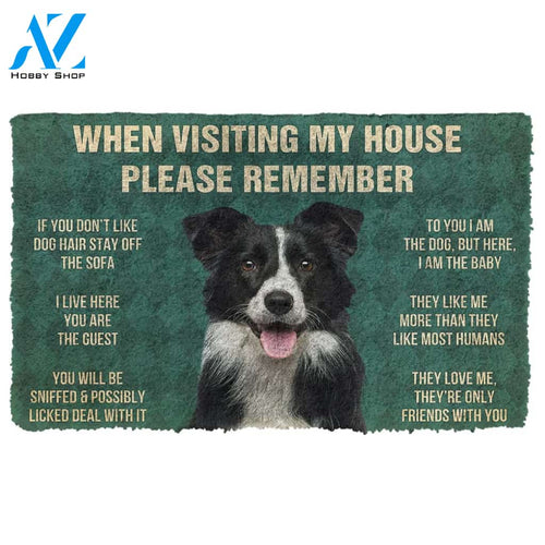 3D Please Remember Border Collies House Rules Custom Doormat | Welcome Mat | House Warming Gift