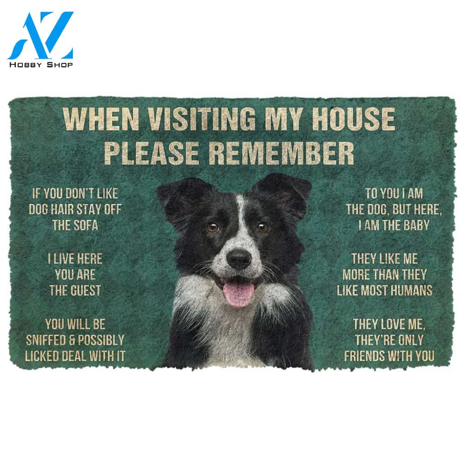 3D Please Remember Border Collies House Rules Custom Doormat | Welcome Mat | House Warming Gift