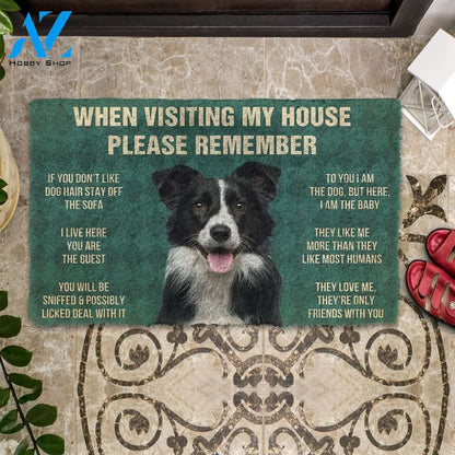 3D Please Remember Border Collies House Rules Custom Doormat | Welcome Mat | House Warming Gift
