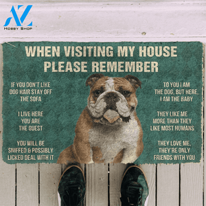 3D Please Remember Bulldog Dog's House Rules Doormat