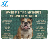 3D Please Remember Bulldog Dog's House Rules Doormat | Welcome Mat | House Warming Gift
