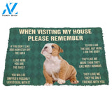 3D Please Remember Bulldog Puppy Dogs House Rules Custom Doormat | Welcome Mat | House Warming Gift