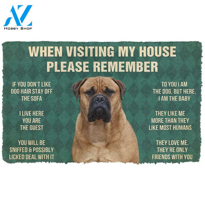 3D Please Remember Bullmastiff Dogs House Rules Custom Doormat | Welcome Mat | House Warming Gift