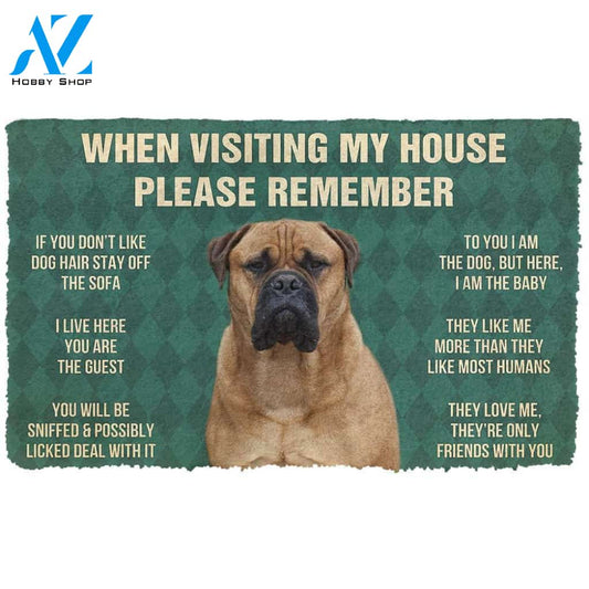 3D Please Remember Bullmastiff Dogs House Rules Custom Doormat | Welcome Mat | House Warming Gift