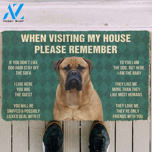 3D Please Remember Bullmastiff Dogs House Rules Custom Doormat | Welcome Mat | House Warming Gift