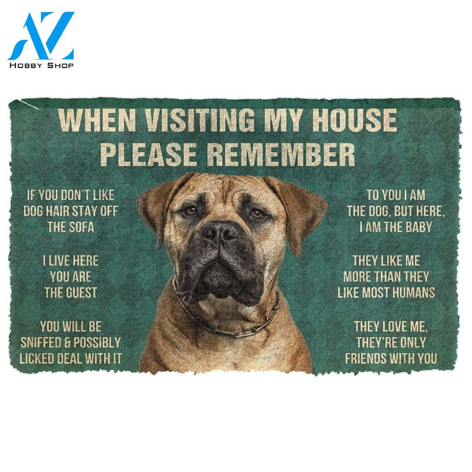 3D Please Remember Bullmastiff Dog's House Rules Doormat | Welcome Mat | House Warming Gift