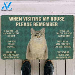 3D Please Remember Burmilla Cats House Rules Custom Doormat | Welcome Mat | House Warming Gift
