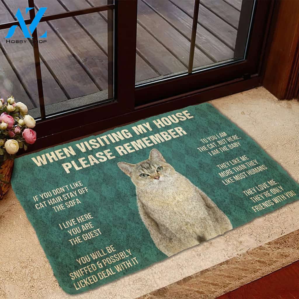 3D Please Remember Burmilla Cats House Rules Custom Doormat | Welcome Mat | House Warming Gift