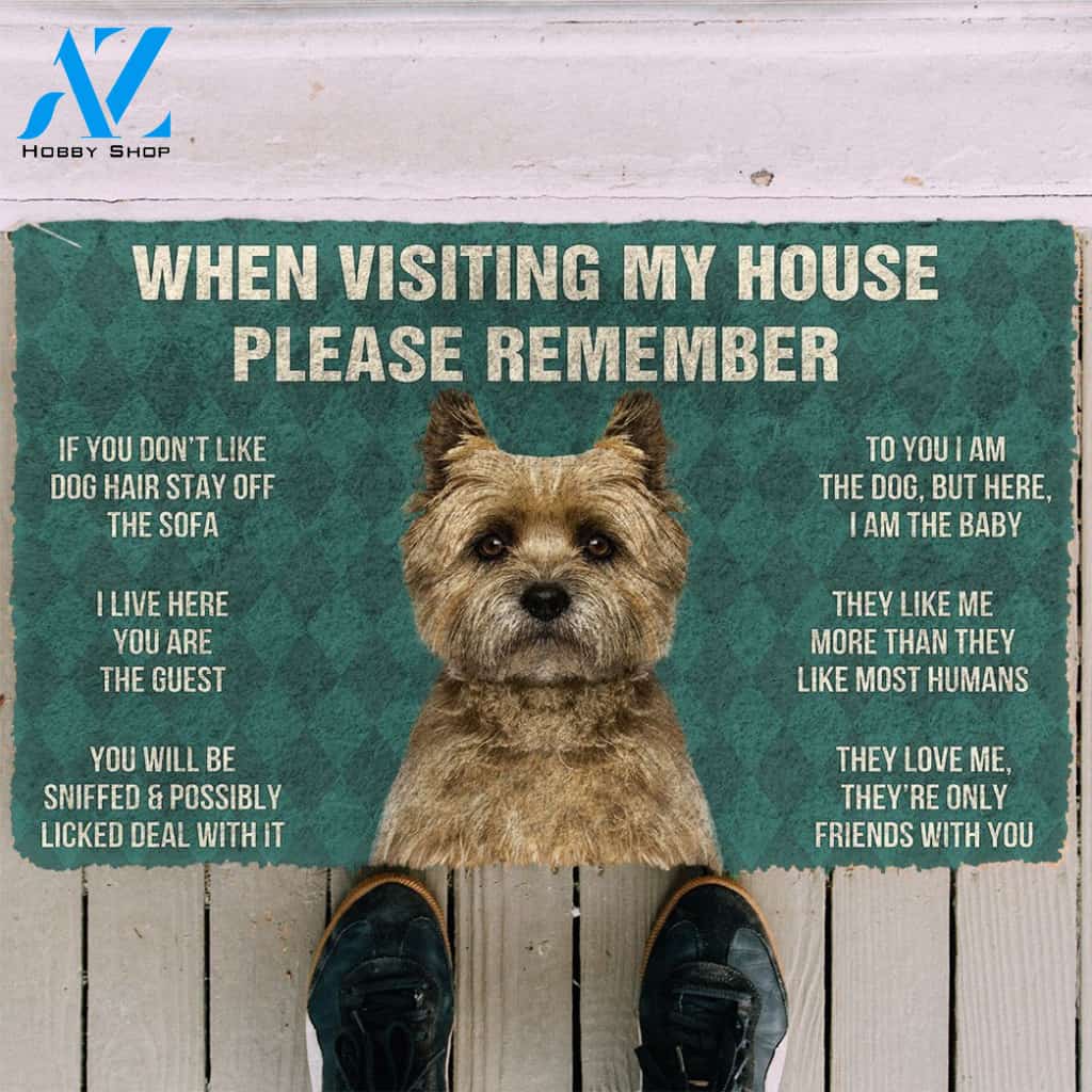 3D Please Remember Cairn Terrier Dogs House Rules Custom Doormat | Welcome Mat | House Warming Gift