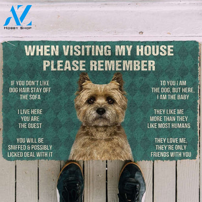 3D Please Remember Cairn Terrier Dogs House Rules Custom Doormat | Welcome Mat | House Warming Gift