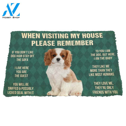3D Please Remember Cavalier King Charles Spaniel Dogs Puppy Dogs House Rules Custom Doormat | Welcome Mat | House Warming Gift