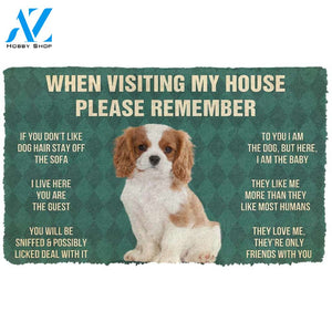 3D Please Remember Cavalier King Charles Spaniel Dogs Puppy Dogs House Rules Custom Doormat | Welcome Mat | House Warming Gift
