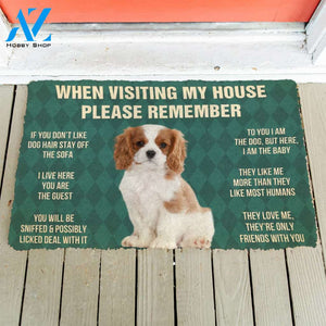 3D Please Remember Cavalier King Charles Spaniel Dogs Puppy Dogs House Rules Custom Doormat | Welcome Mat | House Warming Gift