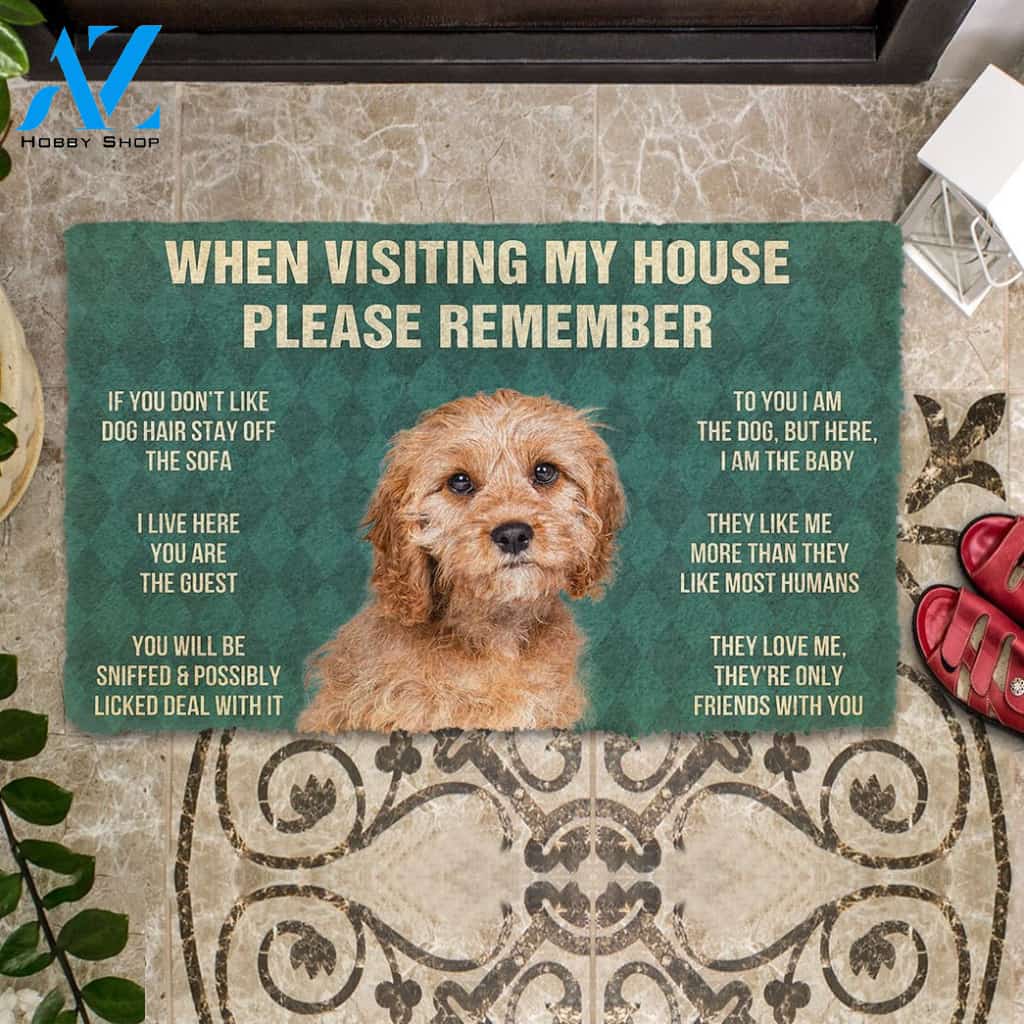 3D Please Remember Cavoodle House Rules Custom Doormat | Welcome Mat | House Warming Gift