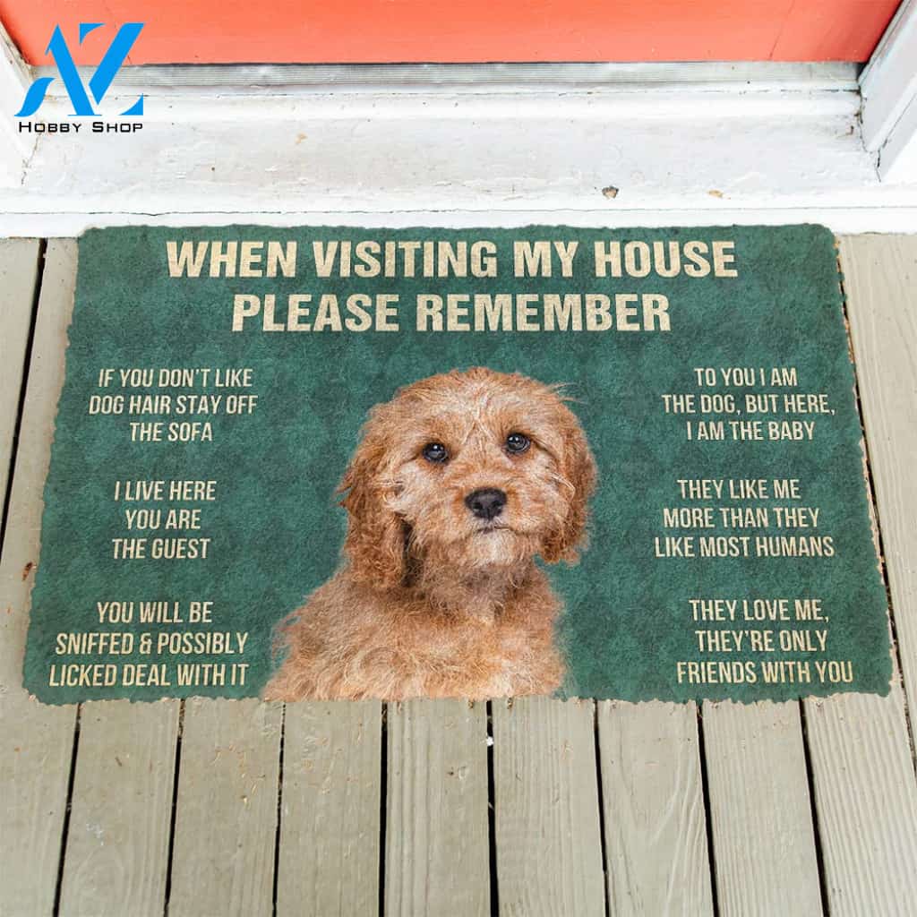 3D Please Remember Cavoodle House Rules Custom Doormat | Welcome Mat | House Warming Gift
