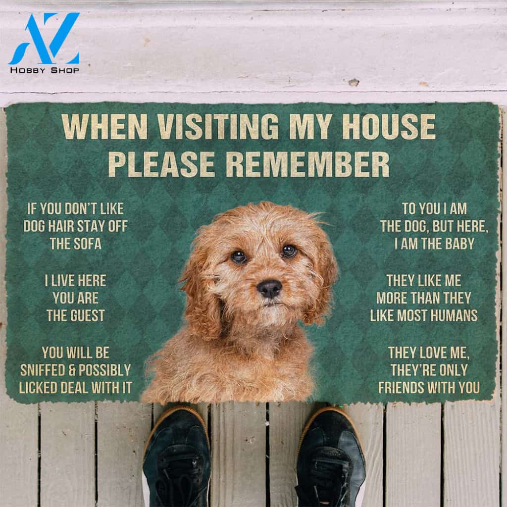3D Please Remember Cavoodle House Rules Custom Doormat | Welcome Mat | House Warming Gift