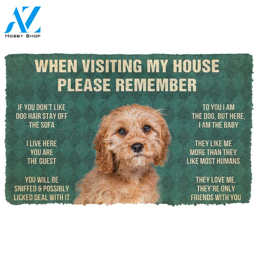 3D Please Remember Cavoodle House Rules Custom Doormat | Welcome Mat | House Warming Gift