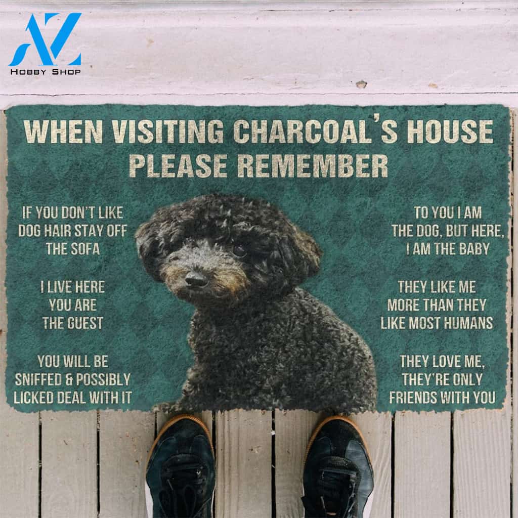 3D Please Remember Charcoals House Rules Custom Doormat | Welcome Mat | House Warming Gift