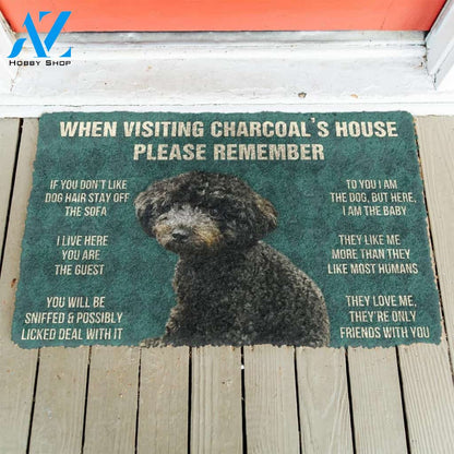 3D Please Remember Charcoals House Rules Custom Doormat | Welcome Mat | House Warming Gift