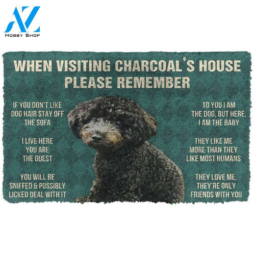 3D Please Remember Charcoals House Rules Custom Doormat | Welcome Mat | House Warming Gift