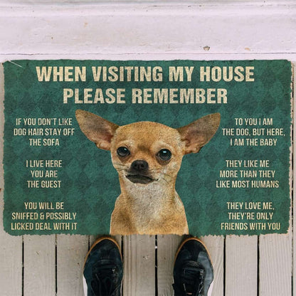 3D Please Remember Chihuahua Dogs House Rules Custom Doormat